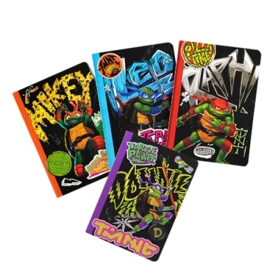 Image de Ninja Turtles Carnets de notes TMNT, 4 x A6, 40 pages lignées chacun, différents motifs, merch officiel