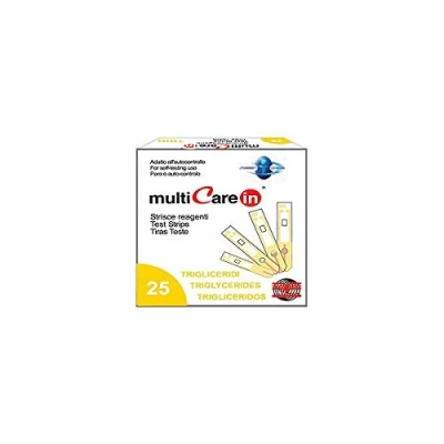 Image de Multicare IN Boîte de 25 bandelettes test des triglycérides, 1 puce