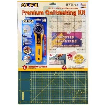 Image de Olfa Rty St/Cg Kit de patchwork avec cutter rotatif, règle et fond découpe