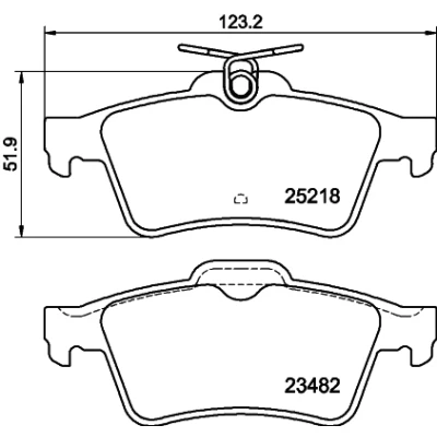 Image de HELLA 8DB 355 015 741 Jeu de plaquettes frein non préparé pour indicateur d&#039;usure PEUGEOT: 508 I Berline, SW, SW Van / Break