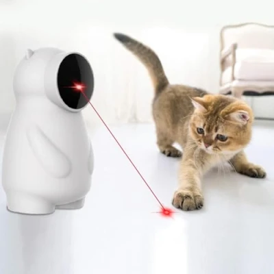 Image de Jouet Chat interactif, Chaton Interieur électronique Intelligent Automatique à LED Rouge, Jeu Chat, 4 Modes Jeux pour Chatons ou Chats Adultes, Rechargeable