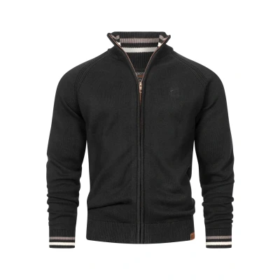 Image de Indicode Hommes INArutemia Cardigan Gilet en Coton Black M