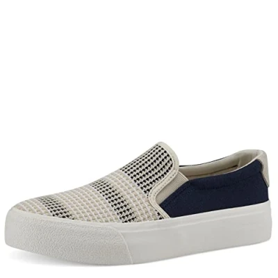 Image de Tamaris Baskets basses, Femme, Taille: 40, Navy Cuir et textile