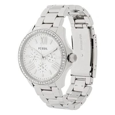 Image de Fossil Montre pour Femmes Cecile, Mouvement Quartz Multifonctions, Boîtier en Acier Inoxydable Argenté de 40 mm avec Bracelet Inoxydable, Am4481