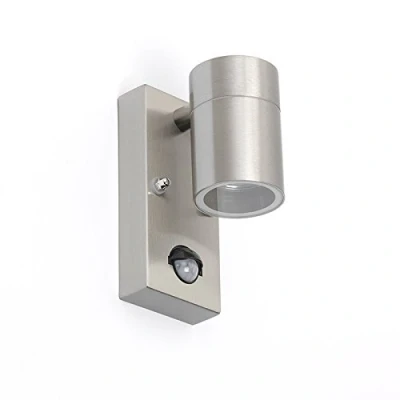 Image de Qazqa solo Eclairage exterieur avec detecteur de mouvement 1 lumière H 150 mm Acier Moderne éclairage extérieur