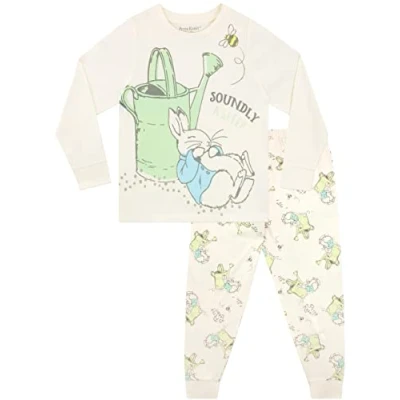 Image de Pouer Rabbit Pyjama Pierre Lapin pour Enfants Ensemble de garçons ou Filles Crème 18 24 Mois