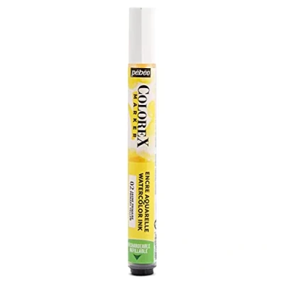 Image de Pébéo Marqueur Encre Colorex Jaune Primaire Aquarelle Rendu Velouté Dessin Multi outil Tous Supports
