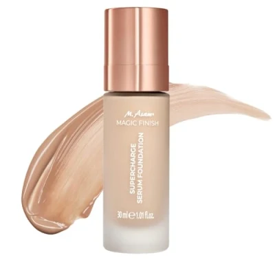 Image de M. Asam MAGIC FINISH SUPERCHARGE sérum de teint Warm Sand (30 ml) mi fond teint, sérum, formule enrichie en peptides lissants et hydratant, make up avec couvrance moyenne à élevée