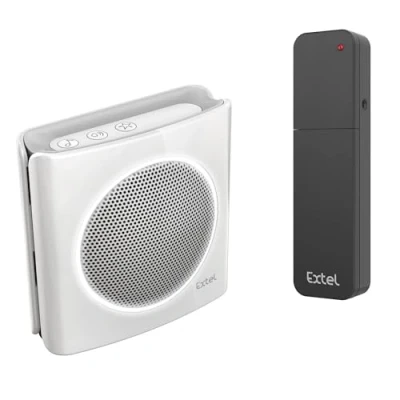 Image de EXTEL DiBi More, extension de sonnette universelle sans fil, portée jusqu&#039;à 200 m, extensible, information lorsque la batterie est faible, mode silencieux, sonnerie personnalisable, 6 sonneries