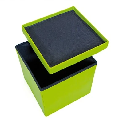 Image de Inter Link Boîte de rangement avec couvercle pliable Boîtes lavables Polyuréthane Caisses Pour vêtements, jouets Espace 38 x cm Vert Setti