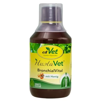 Image de cdVet HustaVet BronchialVital 250 ml complément alimentaire liquide pour soutenir les voies respiratoires et défenses immunitaires chiens chats