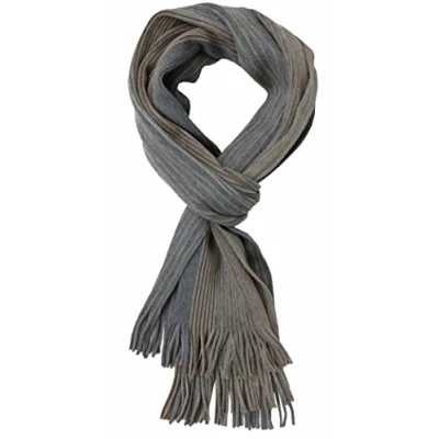 Image de Rotfuchs Écharpe en tricot chaude et douce Red Fox® Unisexe laine à rayures multicolore (gris marron)