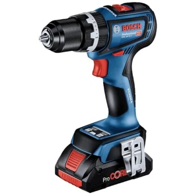 Image de Bosch Professional 18V System perceuse visseuse à percussion sans fil GSB 90 C (avec 2 batteries PROcore de 4,0 Ah, module Bluetooth Low Energy GCY 42, chargeur GAL 40, dans L BOXX)
