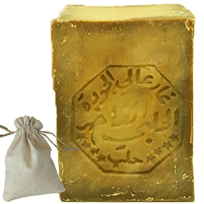 Image de Savon d&#039;Alep, Set 2 (2x200 gr) en Coton Sac, D&#039;huile de%20 Laurier,%80 Vierge