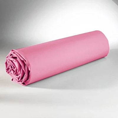 Image de Maison &amp; Marques Drap Housse 140 x 190 cm 100% Coton Rose