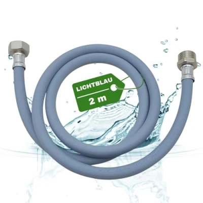 Image de LICHTBLAU Rallonge de tuyau d&#039;alimentation avec filetage métallique I 2,0 m Raccord pour machine à laver et lave vaisselle 3/4&quot;