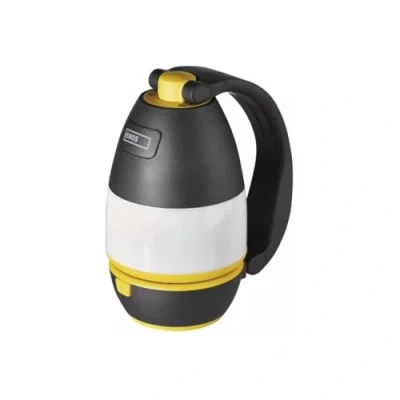 Image de EMOS Lampe de camping LED multifonctionnelle portable 3 types lumière 215 lm, max. 305 m modes d&#039;éclairage 90 heures fonctionne sur piles (3 x AA) pour l&#039;extérieur noir/jaune