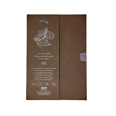 Image de SMLT AA 35/B Authentic line Bloc d&#039;aquarelle Marron Format A4 280 g/m² 35 feuilles
