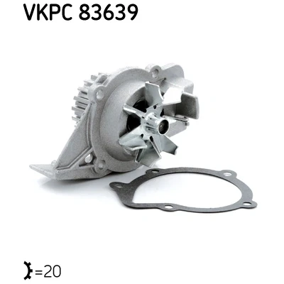 Image de SKF VKPC 83639 Pompe à eau 20 avec joints Matière plastique pour transmission par courroie de distribution PEUGEOT: 406 Berline, 206 3/5 portes