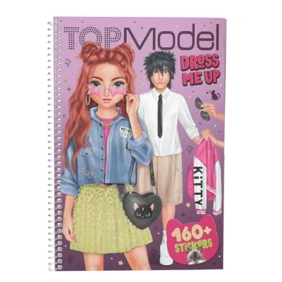 Image de Depesche 13387 TOPModel Rebel Kitty Livre Dress Me Up avec 20 Pages de Motifs modèles pré imprimés à réaliser soi même, y Compris 7 Feuilles d&#039;autocollants, Multicolor, Taille Unique