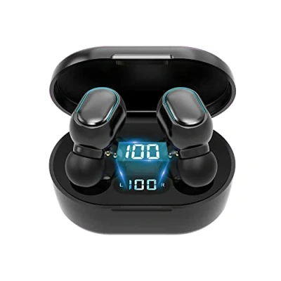Image de ZHUCI Ecouteurs Bluetooth sans Fil, Le Ecouteur Fil IPX7 Étanches,Écran LCD, Contrôle Tactile, Microphones Intégrés, 25 Heures Durée de Lecture, Noir