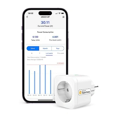 Image de Refoss Prise Connectée, 16A WiFi avec HomeKit, Programmable Mesure de Consommation d&#039;Énergie, Intelligente Compatible Commande Vocale, Contrôle à Distance (Type F)