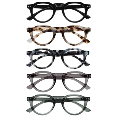 Image de OPULIZE RIO Lunettes de Lecture Anti Lumière Bleue Lot 5 Monture Partie Supérieure Droite Couleurs Variées Hommes et Femmes BBBBB53 12367 +1.50