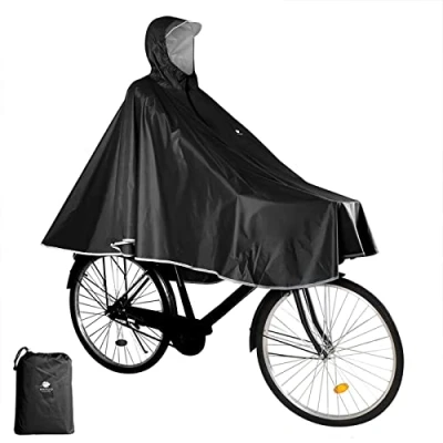 Image de Anyoo Imperméable à l&#039;eau Cyclisme Capes Portable Léger Pluie Poncho Vélo Compact Réutilisable Unisexe pour Randonnée Camping en Plein Air,Noir