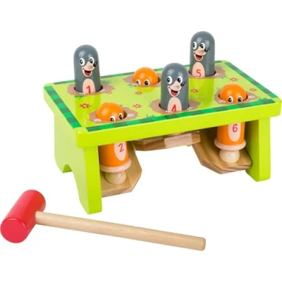 Image de small foot Banc a marteler Tape sur la taupe, certifiée FSC® 100%, jeu robuste en bois, à partir de 18 mois, 11162