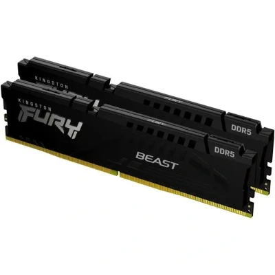 Image de Kingston FURY Beast DDR5 16Go (2x8Go) 5200MT/s CL40 DIMM Mémoire pour PC de Gamer Kit 2 KF552C40BBK2 16