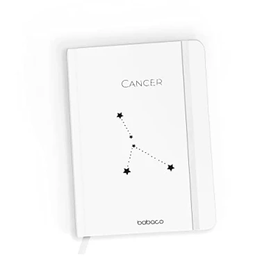 Image de ERT GROUP Original et sous licence officielle de carnet Babaco, motif Zodiac Constellation 004 white, avec papier quadrillé, A5