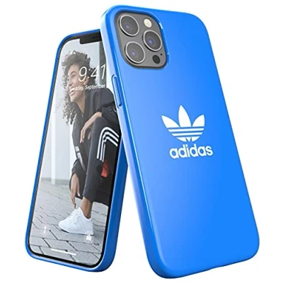Image de adidas Coque conçue pour iPhone 12 Pro Max 6.7 résistante aux Chutes Bords surélevés Bleu