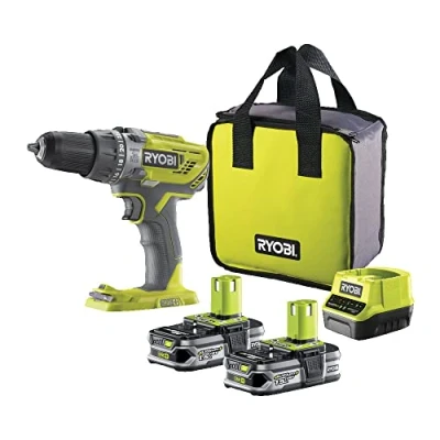 Image de RYOBI Perceuse visseuse à percussion sans fil 18V ONE+™™ avec 2 batteries lithium+ 1,5 Ah R18PD3 215S