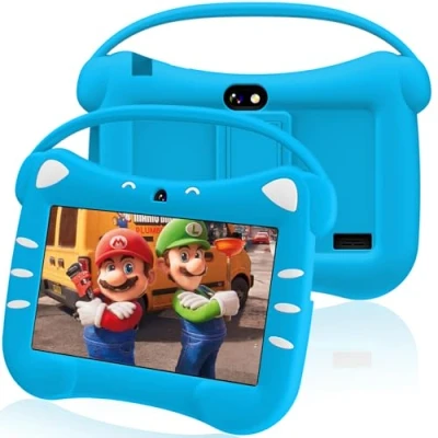 Image de VESWWE Android Tablette Educative Enfant 7 Pouces Enfants avec WiFi Bluetooth Contrôle Parental Quad Core 32 Go ROM Applications Préinstallées (Bleu)