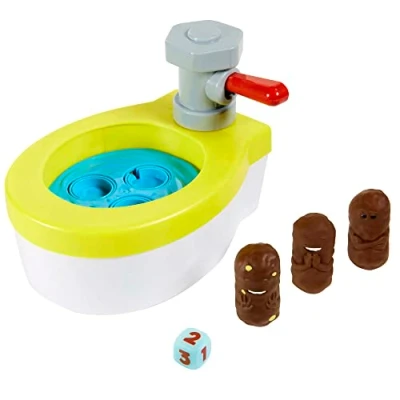 Image de Mattel Games, Toilettes Folie Ça déborde, jeu pour enfants avec 1 toilette, 3 crottes, dé et une règle du jeu, cadeau les à partir de 5 ans, GND67