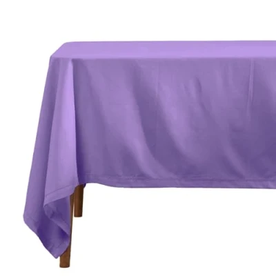 Image de HOMESCAPES Nappe de Table rectangulaire, Linge en Coton uni Violet 137 x 178 cm