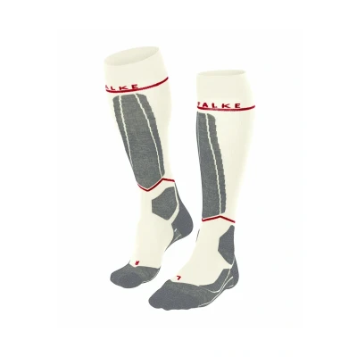 Image de FALKE SK4 Energizing Light W KH laine avec compression 1 paire, Chaussettes de ski Femme, Blanc (Off White 2040), 37 38