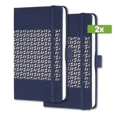 Image de SIGEL J4204 Jolie Agenda semainier 2024, couverture rigide, 9,5 x 15 cm, 174 pages, bleu foncé, 2 pièces