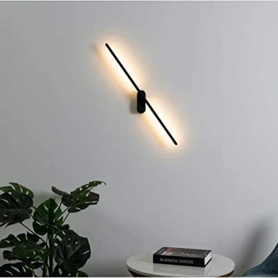 Image de KOSILUM Applique LED design noire Melbourne Lumière Blanc Chaud Eclairage Salon Chambre Cuisine Couloir 12W 920 lm intégrée IP20