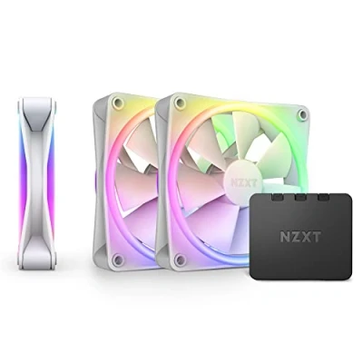 Image de NZXT F120 RGB Duo RF D12TF W1 3 ventilateurs double LED de 120 mm avec contrôleur 20 configurables individuellement Airflow et pression statique équilibrées Pack triple Blanc