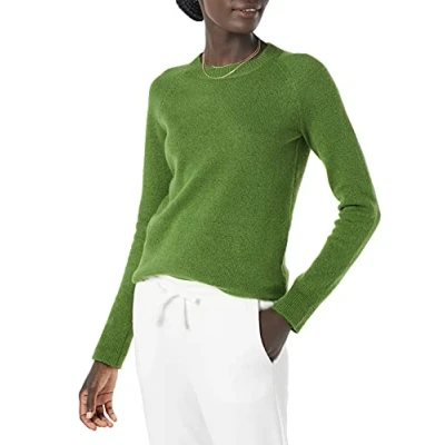 Image de Amazon Essentials Pull Ras du Cou Coupe Classique à Manches Longues Doux Au Toucher Femme, Vert, L