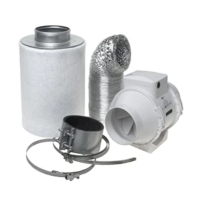 Image de Filtre à charbon actif, ensemble de ventilation avec tube 187 m3/h Kit pour Growbox / Homebox