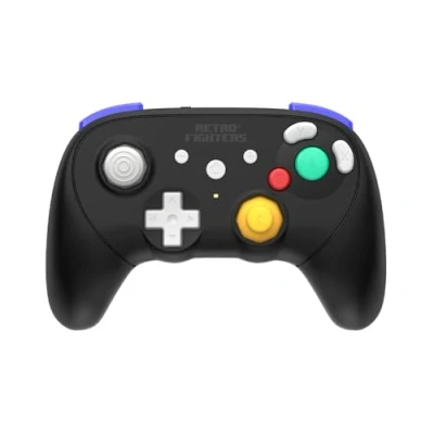 Image de RETRO FIGHTERS Manette sans fil BattlerGC Pro compatible avec Nintendo et PC Double équipée d&#039;un stick à effet Hall noir