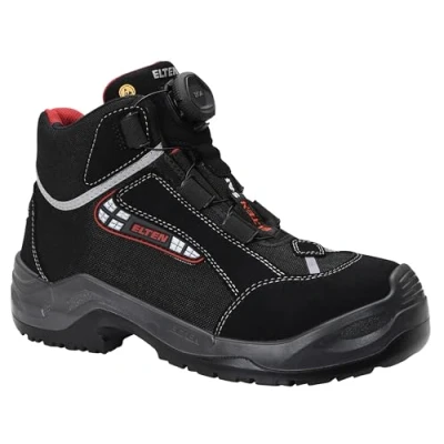 Image de Elten Chaussures de sécurité Sander BOA ESD S3, Homme, Textile, Embout en Aluminium (Plus léger Que l&#039;embout Acier), léger, Sportif, Noir/Rouge, Pointure : 46