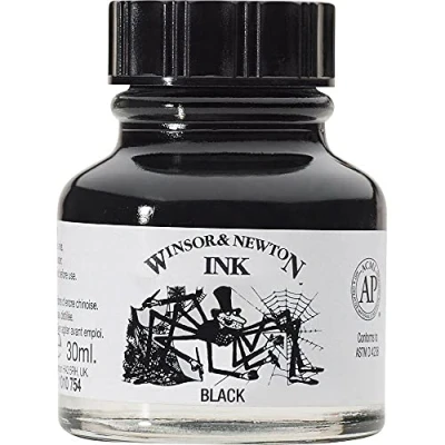 Image de Winsor &amp; Newton Encre à Dessiner Flacon 30ml 030 Noir