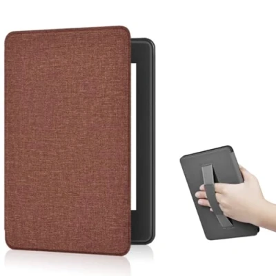 Image de Étui pour Kindle Paperwhite 12e génération 2024 de 7 Pouces et Colorsoft Signature Edition, Mise en Veille Automatique, dragonne (Brun)