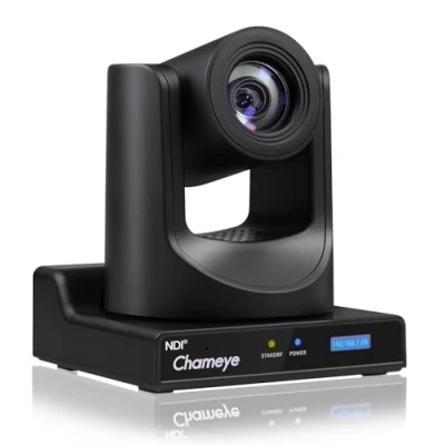 Image de Chameye Caméra PTZ NDI avec Zoom Optique 20x AI Suivi Automatique écran LCD, 3G SDI IP 1080p 60fps PoE Streaming HDMI pour l&#039;église, Le culte, Les événements éducatifs, C720N Noir