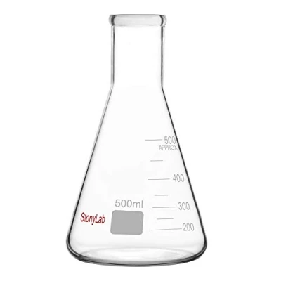 Image de stonylab 1 Paquet Erlenmeyer Fiole en Verre Borosilicate, Flask à Paroi Épaisse avec Bord Résistant (500 ml Convient au Bouchon Caoutchouc 8#)