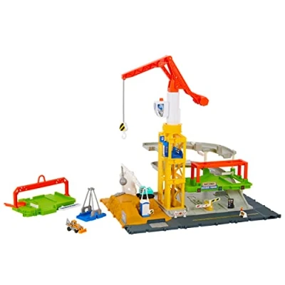 Image de Matchbox Coffret Chantier De Construction Action Drivers Sonore Et Lumineux, avec Grue 51 Cm Accessoires Inclus, 1 Engin Chantier, Jouet Enfant, A Partir 3 Ans, HPD63