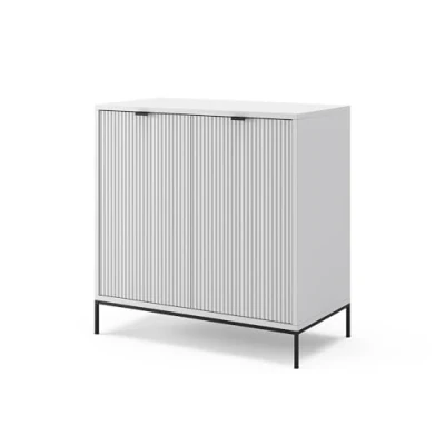 Image de Vicco Commode avec tiroirs Eliza, Blanc, 80 x 81.2 cm 2 Portes